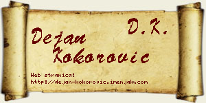 Dejan Kokorović vizit kartica